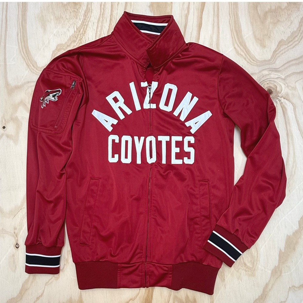 G-III Sports Arizona Coyotes NHL Track Jacket Mens Small Red Full Zip Hockey